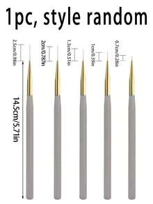 5pcs/Set Ultra Fine Nail Art Detail Pens - Precise Drawing Pens, Easily Outline Complex Lines; Ultra Fine Nail Art Detail Pens; Nail Art Drawing Tools; Nail Art Pens; Brush Design; Easy To Use; Soft & Durable Material; DIY Nail Art - Multicolor - View 13