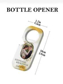 Personalisierter Flaschenöffner-Magnet als Hochzeitsfavour - 10x4,5cm eleganter weißer Flaschenöffner, individualisierbar mit Foto des Paares, Namen ("Olivia & Liam", "Sophie & Tom", "Stephanie & Malcolm") und Hochzeitsdatum ("März 2025", "12. Juni 2025"). Mit Magnetrückseite, 6+ Blumendesigns und robuster Metallkonstruktion. Ideales Geschenk für Neuvermählte, Hochzeitsgäste und rustikale Feiern. Perfekt für Empfänge, Brautduschen und praktische Erinnerungsstücke. - Verschiedenfarbig - Übersicht 11