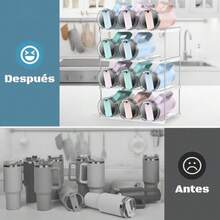 CYPNOrganizador de Botellas Apilable Estante de Almacenamiento de Botellas de Agua Estante de Vino 4 Capas Puede Acomodar 12 Botellas Adecuadas para Gabinetes Cocinas Gabinetes de Vino Tiendas.Fashion - 219619394 - Ver 7