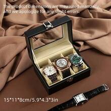 12-Slot Drawer Watch Display Box With Glass Cover, Dual Layer Jewelry And Watch Storage Case, Unisex, Black