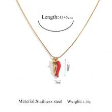 这款简约百搭的304不锈钢红辣椒心形吊坠项链，适合女性日常佩戴，尽显精致优雅。 - 金色 - 查看 8