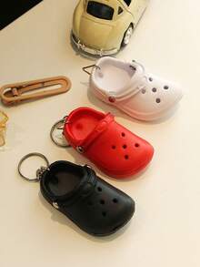 1pc Cute Mini Shoe-Shape Keychains,Slipper Keychains,Beach Hole Shoes Key Chains For DIY Backpack,Valentine's Day Gifts - Multicolor - View 11