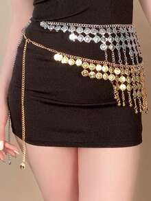 Belly Dance Accessories - Gold/Silver Coins, Belly Dance Belt, Women Belly Dance Costume, Hip Scarf