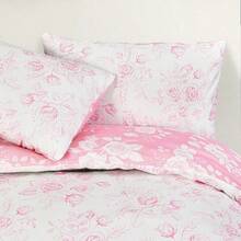 Luxury Super Soft Reversible Floral Toile Duvet Cover With Pillowcase - Pink Color - View 6