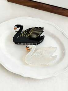 1个可爱天鹅发爪，多功能亚克力发爪，适合日常和派对使用