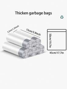 Thickened 75-Piece Leak-Proof Trash Bags With White Handles, 4-Gallon Garbage B For Kitchen, Office, Bedroom, Bathroom, Easy To Carry For Home Use, Supplier Of Odor-Proof And Tear-Resistant Portable - 白色 - 查看 8