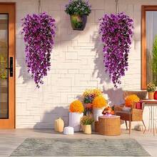 5/3/1pc Artificial Green Vine Plants - Plastic Hanging Greenery, UV Resistant, Outdoor Artificial Plants, Durable Artificial Flowers, Patio, Wedding Decor, Suitable For Indoor And Outdoor, Living Room, Kitchen, Bedroom Wall Home Decor, Yard Beautification, Garden Decoration - Multicolor - View 10