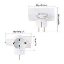 CILIA 1/2pcs, 3 SCHUKO Sockets, 3680W 16A 250V Home/Office/Travel Power Adapter