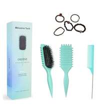 MklusiveTech Curling Brush By Candybrush Curly Hair Brush Designed Reduces Pulling And Curl Separation Curl Defining Brush Taking Care Of Curly Hair Brush - ColorB - View 1