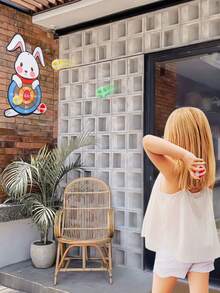 Easter Bunny Target Toss Game Set, Cute Fabric Throwing Game With 3 Balls + 1 Hook, Parent-Child Interactive Family Gathering Easter Party Prop - Multicolor - View 2