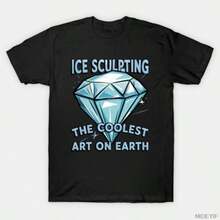 Camiseta de Escultor de Hielo, el Arte Más Genial, para Hombres y Mujeres, 100% Algodón, Tallas 3XS-3XL, Tops 1224-2 - Negro - Ver 10