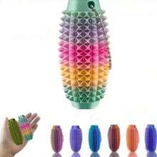 1个3D打印渐变色按摩滚轮钥匙扣，带纹理凸点和透气孔的感官按摩工具，模块化设计，有助于放松肌肉、缓解压力，是缓解压力、放松身心的完美礼物，也是送给朋友的独特礼物。 - 彩色 - 查看 2