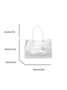 Túi tote nhựa trong suốt dung tích lớn, thời trang mới, có quai xách, chống thấm nước, phong cách đường phố cổ điển. Kiểu dáng mềm mại kiểu Nhật, phù hợp cho học sinh, tập thể dục, yoga, du lịch. Có thể dùng như túi cho mẹ, kiểu dáng tối giản, họa tiết ngôi sao, bề mặt nhăn, chất liệu giấy tổng hợp, rất phù hợp cho cuộc sống hàng ngày, mua sắm, du lịch, giải trí. - Xem 10
