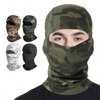Pasamontañas Musion Balaclava Táctica, Pasamontañas transpirable con malla y protección UV, Máscara facial completa con capucha y cuello para motocicleta, Máscara facial camuflada