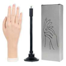 CHUAN SHANG Nail Practice Hand Model, Flexible Fake Hand With Adjustable Stand, Nail Training Set, Model Hand For Beginners And Nail Technicians (Suction Cup Stand) - Apricot - View 10