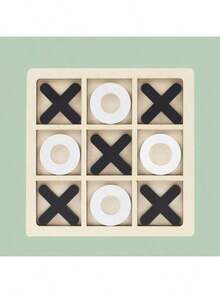 2025 New Arrival, 1pc Wooden XO Tic Tac Toe Game Set, Suitable For Gatherings, Parties - Birthday Gift, Gift, Easter Gift, Perfect Gift, Graduation Gift - Black and White - View 15