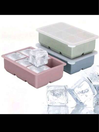 1个2英寸大号硅胶冰格，柔软方形冰格模具，可堆叠设计
