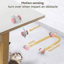 1 Piece PawPartner Interactive Cat Mouse Toys For Indoor Cats Automatic Electric Kitten Mice Toy With LED Built-In Obstacle Distinguish - Multicolor - View 5