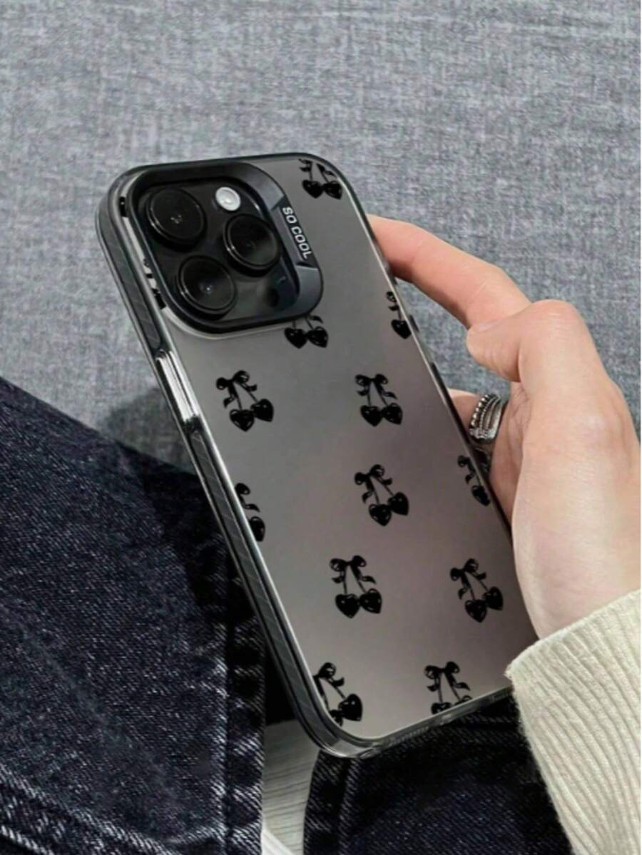 黑色樱桃图案印花IMD防震手机壳，硬质，兼容苹果16/11/12/13/14/15/15 Pro/15 Plus/15 Pro Max/7 Plus/8 Plus/X/Xs Max/Xr/11 Pro/12 Pro/13 Pro/14 Pro/12 Mini/13 Mini/11 Pro Max/12 Pro Max/13 Pro Max/14 Pro Max/14 Plus/6/6s/6 Plus/7/8/16 Pro/16 Plus/16 Pro Max/SE 和三星Galaxy A54/A14/A12/A13/A15/A32/A33/A24/A52S/S20/S21/S22/S23/S24/S23 Plus/S24 Ultra，防水、防震、防刮。 - 彩色 - 查看 1