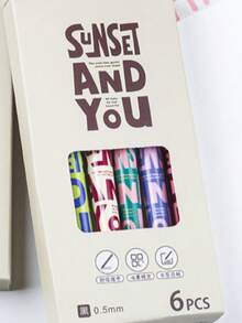 6pcs/9pcs Box Liquid Ink Ballpoint Pens, Black Ink, American Style, For Students, Office, Exam Writing, Back To School Essential Stationery - Multicolor - View 8