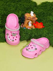 HOEASE Kids Casual Breathable Hollow Sandals, Children EVA Soft Bottom Ventilated Comfortable Summer Garden Shoes Beach Shoes, Unisex All Season Footwear - Pink - View 4