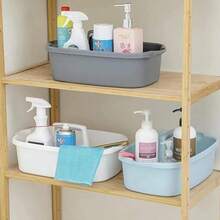 Cesta Grande de Almacenamiento para Ducha, Organizador de Suministros de Limpieza Con Asa, Cesta de Almacenamiento de Plástico, Organizador Portátil para Herramientas de Baño, Recámara, Cocina