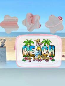 New Summer Waterproof PVC Toiletry Bag, Travel Organizer Pouch - PVC Transparent Toiletry Bag, Travel Essential, Zipper Portable Travel Toiletry Bag, Large Capacity, Chain Travel Toiletry Bag - Multicolor - View 3