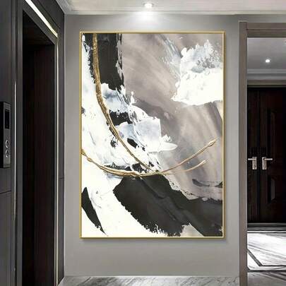 1幅现代抽象帆布艺术画 - 无框墙画，适用于客厅和卧室，家居装饰，创意礼品