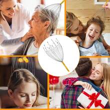 1 Peça de Fio Metálico Elástico de 25,5*10cm com 20 Garras de Dupla Camada. Projetado para Alívio do Estresse e Relaxamento, Apresenta Pontos de Contato Distribuídos Uniformemente que se Ajustam ao Couro Cabeludo em 360°, Ajudando a Aliviar a Fadiga e Proporcionando uma Massagem de Cabeça Reconfortante. Essa Prática Ferramenta de Relaxamento é Adequada para Alívio do Estresse no Escritório e Uso de Massagem em Casa. - Multicolorido - Visão 10