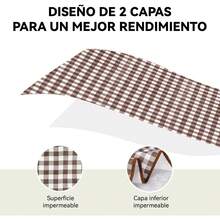 Manta de Pícnic,Manta de Picnic Impermeable y Resistente a La Arena, Manta de Playa, Mantas Plegables al Aire Libre para Viajes de Fiesta de Campamento Familiar (Cuadros café, 200X200CM) - Vacaciones soleadas - Ver 8