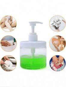 1个可重复灌装的按压瓶，身体乳液分配器，大容量透明补充瓶，适用于洗发水、沐浴露、洗衣液、乳霜等，带按压头 - 無色 - 查看 3