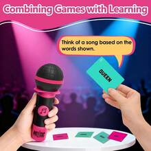 Grab The Microphone Family Karaoke Board Game - Music Trivia Card Game For 2-10 Players, Karaoke Party Games With 250 Lyrics, Family Games For Adults, Christmas & Birthday Gifts, Microphone Fun - 1 - 查看 6