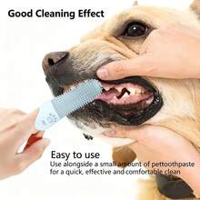 硅胶狗狗牙刷，360°指套式牙刷，适用于猫狗，耐用柔软，宠物口腔护理指套刷，适合所有品种和体型的宠物，无需电池 - 彩色 - 查看 9