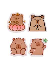 Kit 4 Borrachas Capivara Decorada Kawaii Papelaria Fofa Material Escolar Presente Filme Capybara Papelaria fofa - Escolar - Visão 2