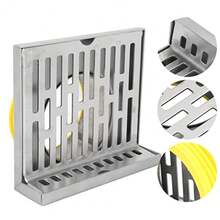 CYPNYosoo Health Gear Drenaje de Piso de Esquina de Acero Inoxidable Drenaje Lateral de Esquina Diseño en Forma de L para Pared Filtro de Residuos Sólidos Hardware para el Hogar Drenaje de PisoFashion - 227410154 - Ver 3