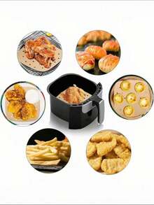 50pcs Air Fryer Parchment Paper Liners, 7.5/9 Inch Square Disposable Air Fryer Baking Sheets, Perforated Parchment Paper Sheets For Air Fryer And Bamboo Steamer, Kitchen Supplies - Multicolor - View 6