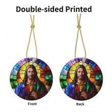Jes 1us Ceramic Christmas Hanging Ornament For Xmas Tree Wedding Holiday Party Home Decor - 耶穌1us - 查看 3