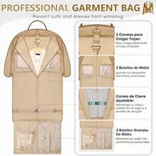 CYPNRAINSMORE Portatrajes de Viaje Porta Trajes para Mujer Plegable Porta Traje para Viaje Convertible Bolsa de Traje Bolso de Viaje para Traje para Colgar Vestir Abrigos para Negocios NegroFashion - 227311368 - View 3