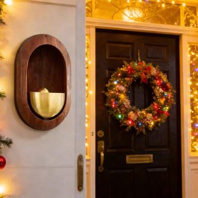 פעמון דלת מעץ טבעי - פעמון מתוק לקבלת פנים לאורחים עם פתיחת הדלת