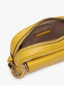 Michael Kors Maisie 小号斜挎包，带内袋，拉链封口，纯素皮革钱包 - 黃色 - 查看 3