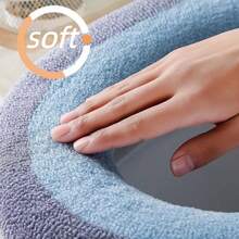 Easy Installation Comfortable Toilet Lid Bathroom Soft Thicker Warmer Stretchable Washable Cloth Toilet Seat Cover Pads - Multicolor - View 3