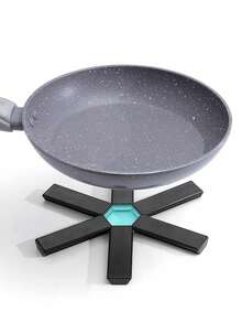 1-3pcs Multi-Functional Foldable Heat Resistant Mat - Heat Resistant Non-Slip Kitchen Mat, Space Saving, Easy Storage, Suitable For Home Kitchen Pot Holders, Hotel Restaurant Wok, Casserole, Dry Pot - Heat Resistant, Non-Slip, Heat Insulation Pad - Black - View 4
