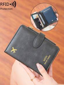 MIYIN 1 chiếc ví đựng hộ chiếu du lịch họa tiết máy bay sáng tạo, có khóa kéo, chống RFID, kiểu dáng tối giản, màu trơn, thích hợp cho công tác, du lịch công sở, ví đựng hộ chiếu nhẹ, di động, đa chức năng, hộp đựng thẻ, bảo vệ hộ chiếu, ví đựng hộ chiếu unisex, túi du lịch, túi hành lý, túi xách tay, túi qua đêm, dung tích lớn, bền, thích hợp cho du lịch biển, kỳ nghỉ, đồ dùng cần thiết cho nam và nữ, đồ dùng du lịch nghỉ lễ, những vật dụng không thể thiếu khi đi du lịch. - Xám - Xem 3