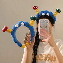 New Cute Furry Big Eye Monster Headband, High Crown Washing Face Hair Hoop, Photo Prop For Women - Multicolor - View 3