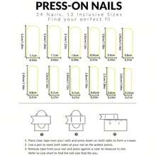 Parche de uñas con diseño de fresa con corazón de melocotón rosa - w2-24 piezas - Ver 7