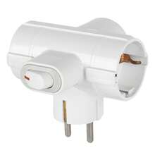 CILIA 1/2pcs, 3 SCHUKO Sockets, 3680W 16A 250V Home/Office/Travel Power Adapter