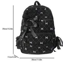 Large Capacity Women's Backpack, Minimalist Bow Design, Versatile And Fashionable Compact Casual Corduroy Mommy Bag, Suitable For Students, Back To School - Multicolor - View 11