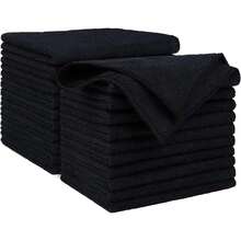 Microfiber Cleaning Cloth Black 20PK, Microfiber Towels For Cars, Premium Car Cloth, Dusting Cloth Lint Free Cleaning Rags For SUVs, House, Kitchen, Window, Workshops,12*12",40065049 - 黑色 - 查看 1