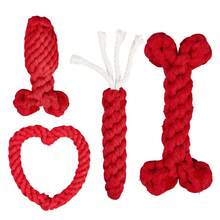 Valentine's Day Chew Toys Assorted Set, Heart-Shaped Interlocking Dog Leash Toys, Heart-Shaped Pet Chew Rope, Small Dog Throwing Toys, Gifts Suitable For Small And Large Animals, Durable Chew And Tug-Of-War Interactive Chew Toys - Multicolor - View 13