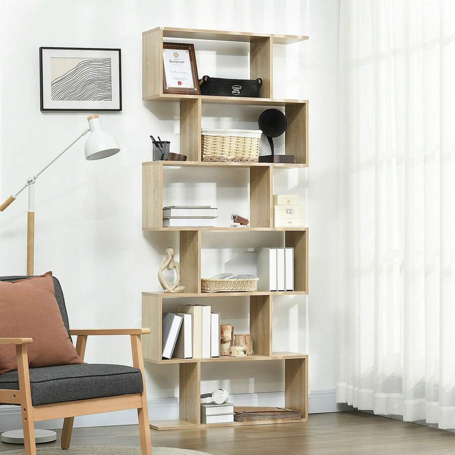 HOMCOM Bookcases - Chêne - Voir 1